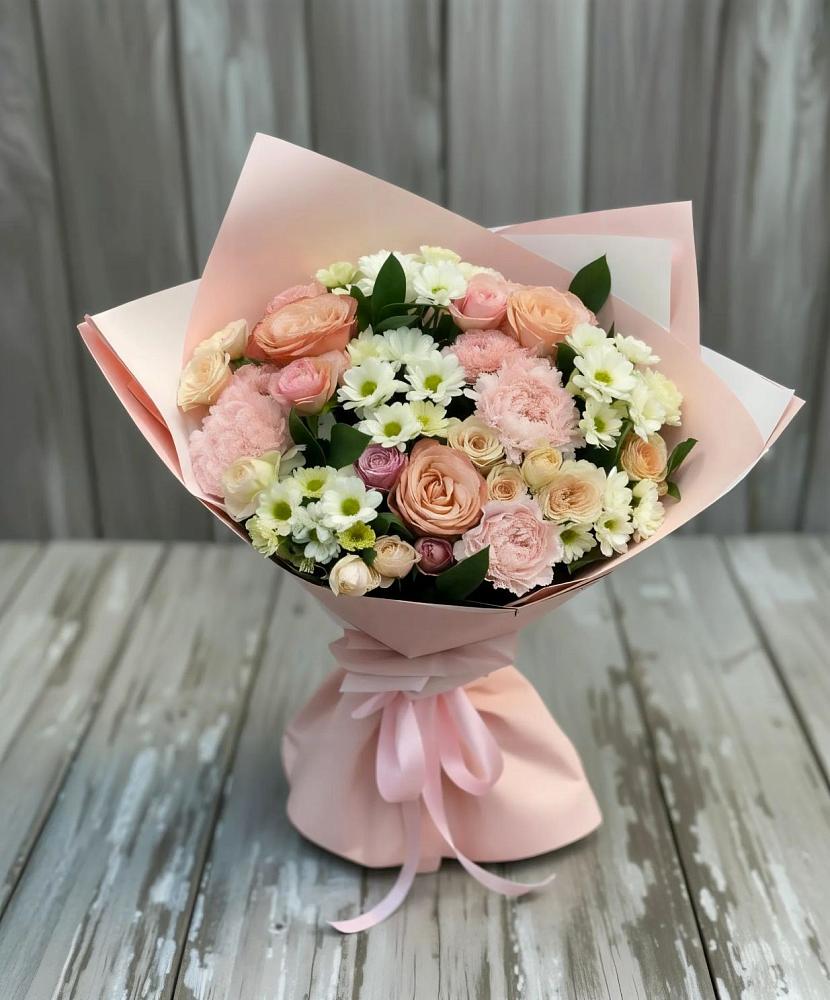 Букет цветов из: Гвоздики, Розы и Хризантемы в Приазовской