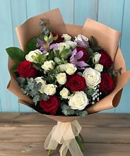 Букет цветов из:  Розы и Альстромерии #REPLACE_PRED# Приазовской