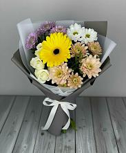 Букет цветов из:  Розы, Герберы и Хризантемы #REPLACE_PRED# Приазовской