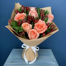 Букет цветов из:  Розы и Альстромерии в Приазовской