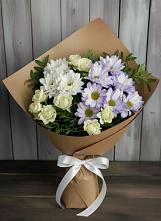 Букет цветов из:  Хризантемы и Розы в Приазовской