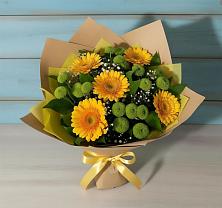 Букет цветов из:  Герберы и Хризантемы в Приазовской