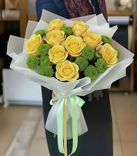 Букет цветов из:  Хризантемы и Розы в Приазовской