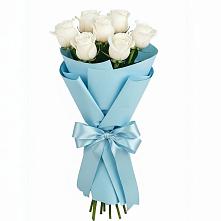 Букет 7 белых роз Проуд в Приазовской