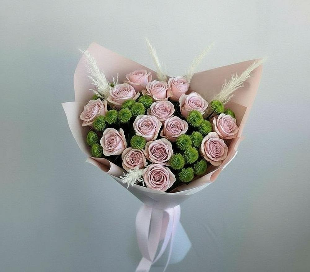 Букет цветов из: Розы и Хризантемы в Приазовской