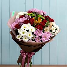 Букет цветов из:  Розы, Хризантемы и Альстромерии в Приазовской