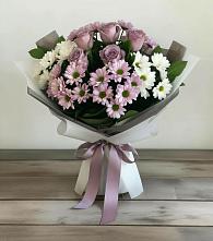 Букет цветов из:  Хризантемы и Розы #REPLACE_PRED# Приазовской