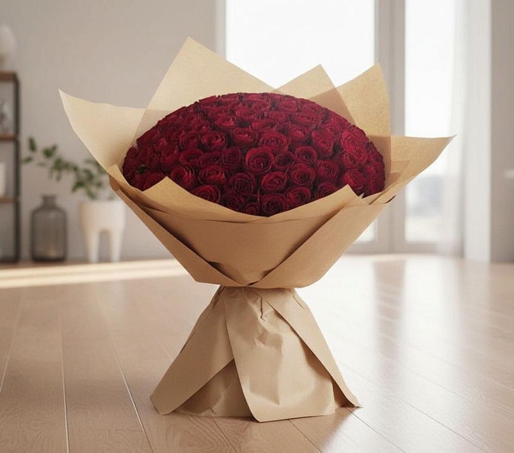 Букет 101 Красная роза в Приазовской