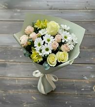Букет цветов из:  Альстромерии, Розы и Хризантемы в Приазовской