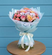 Букет цветов из:  Хризантемы и Розы в Приазовской