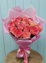 Букет 15 Розовых роз Равель в Приазовской