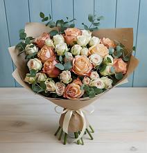 Букет цветов из:  Альстромерии и Розы #REPLACE_PRED# Приазовской